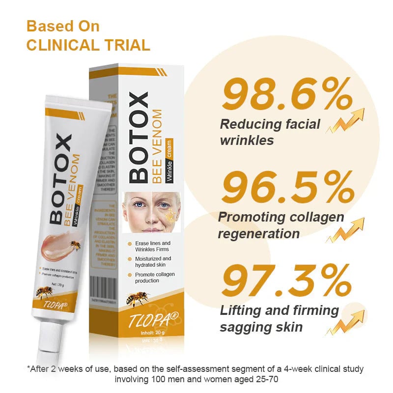 Bee Venom Wrinkle Removal Cream, Anti-Aging, Restore and Enhance Skin Elasticity, Natural and Non-Irritating, Suitable for Sensitive, Dry, Oily Skin