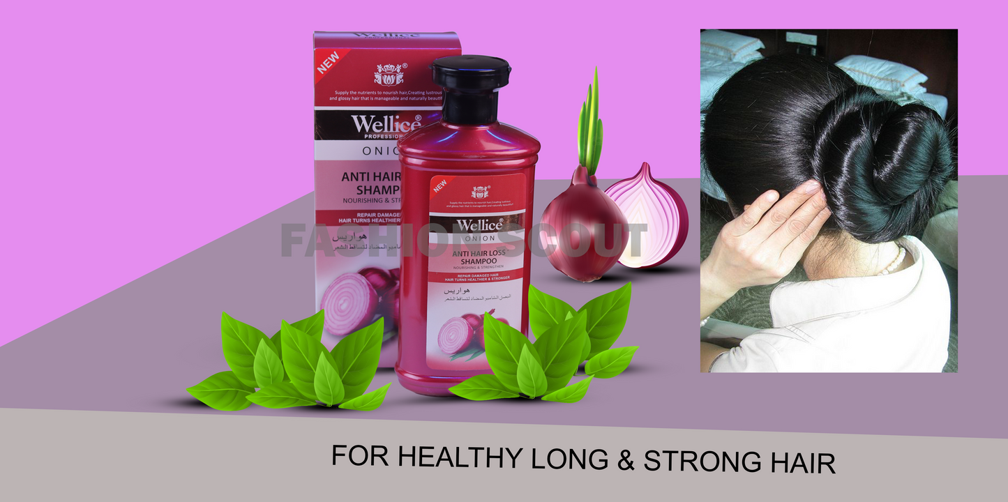 Wellice Onion Oil+ Shampoo (Pack of 2)- 2 months Challenge