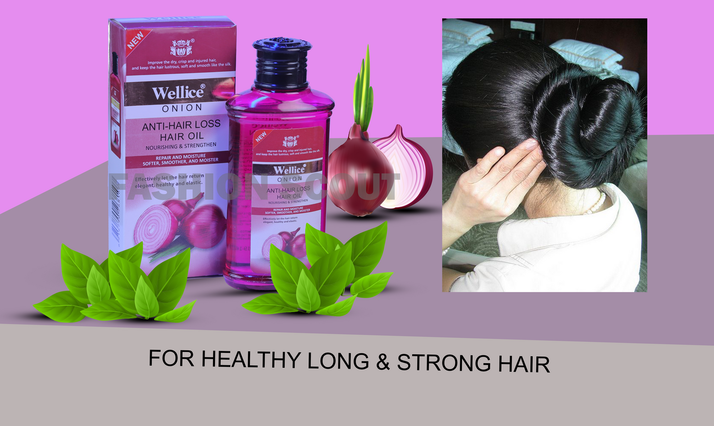Wellice Onion Oil+ Shampoo (Pack of 2)- 2 months Challenge